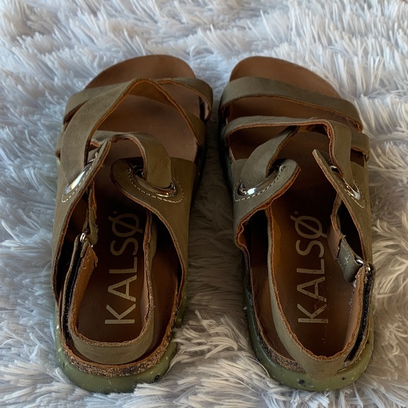 Kalso Earth Shoe Dalya Brown Leather Negative Heel Women's Sandals - Picture 6 of 16